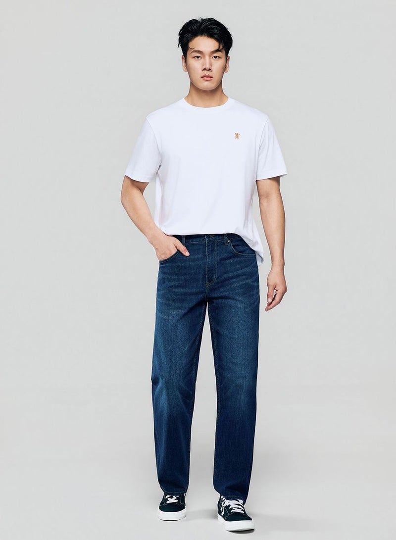 GIORDANO Men Straight Stretch Denim Indigo Jeans - Image 2
