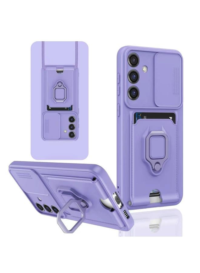 S-TOP Case For Samsung Galaxy S23 FE 5G Sliding Camshield Magnetic Card Holder Silicone Phone Case - Image 1