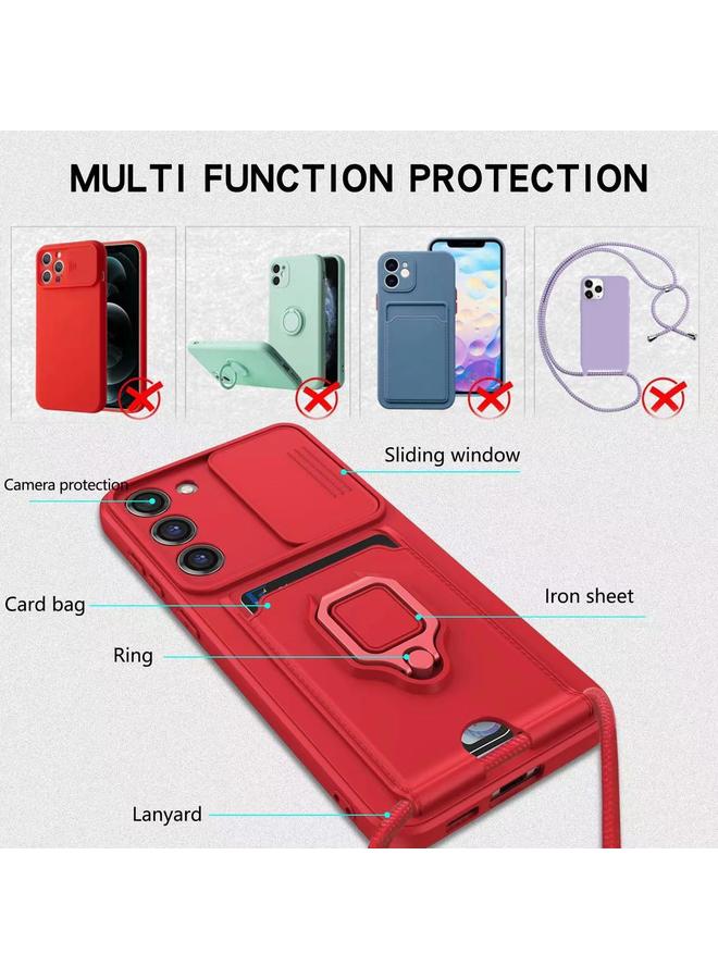 S-TOP Case For Samsung Galaxy S23 FE 5G Sliding Camshield Magnetic Card Holder Silicone Phone Case - Image 3