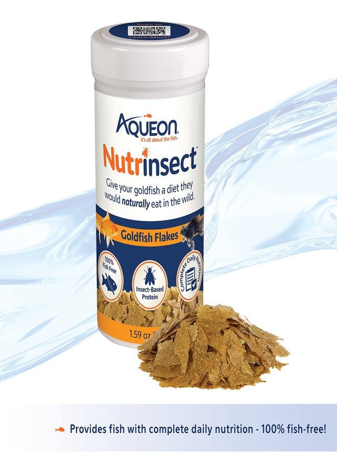 Aqueon Nutrinsect Fish-Free Fish Food, Goldfish Flakes, 1.59 oz - Image 2