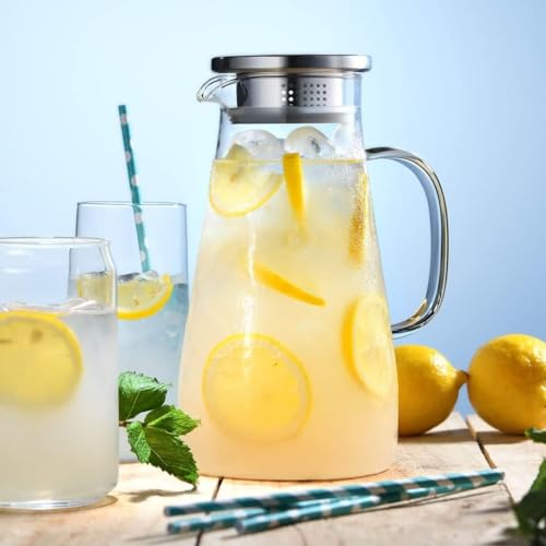 bellemax Premium Water and Juice Glasses Set of 6 and Borosilicate Glass Jug Set Combo,(6 PC Glasses 300ML and 1 Water Jug 1.8 Liter), Transparent, Glass and Jug Set for Dining Table (Traditional- B) - Image 4