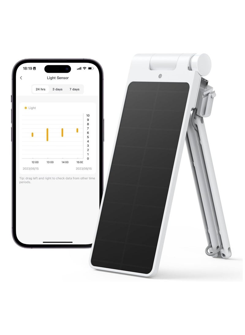 Solar Panel Charger for Curtain 3 - Performance Upgrade, Easy to Use, Support Low Light Charging, Smart Solar Panel for SwitchBot Curtain 3 Rod and U Rail