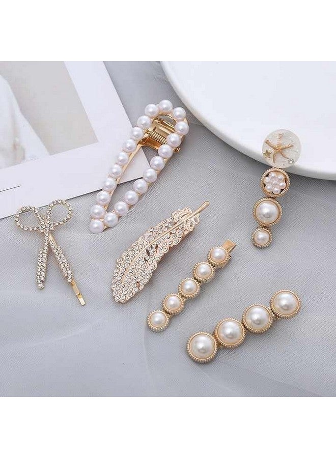 SUN Ring SUNRING Pearl Hair Clips,Hair Barrettes, Hair Clips Pins Hairpins Hair Accessories Birthday Business Gift for Women Girls Girlfriend Ladies Long Short Hair Elegant(6 PCS - Image 5