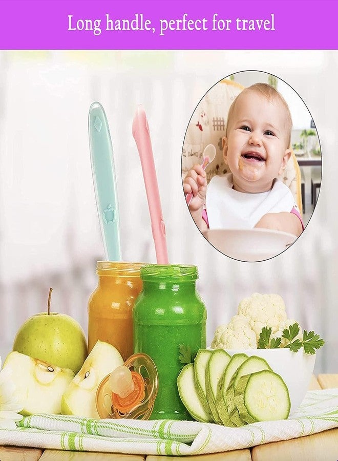 Teclican 2nd Stage Silicone Spoon - Baby Spoons - Weaning Spoons - Ergonomic Handle - (Light Green) - Image 5