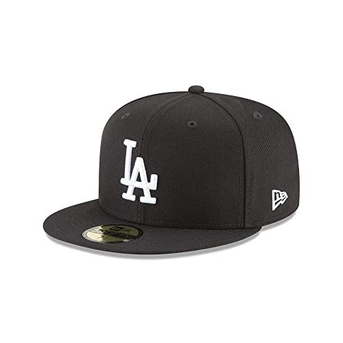 NEW ERA قبعة نيو إيرا 59Fifty MLB الأساسية لوس أنجلوس دودجرز LA باللون الأسود/الأبيض (7 5/8) - Image 1