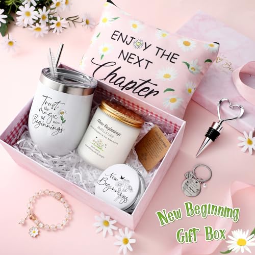Perthlin Farewell Gifts Coworkers Going Away Gift for Women Lucky Goodbye Box for Coworker Lady Manager Employee(Pink, New Beginnings) - Image 2