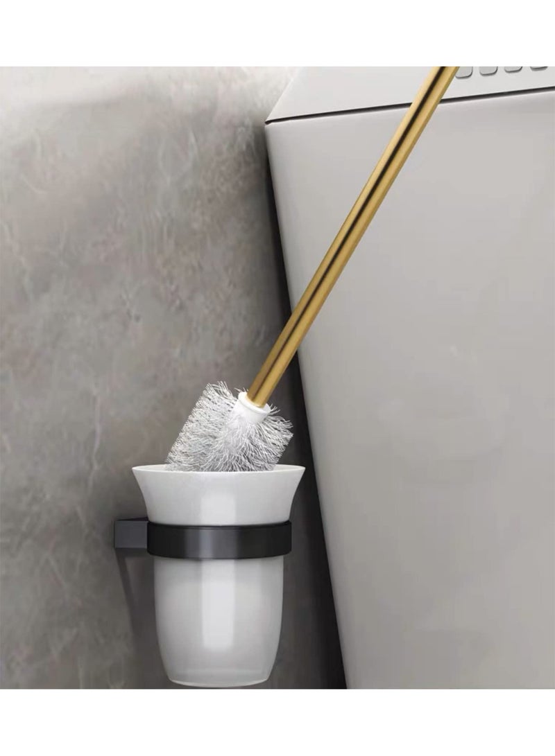 6PCS Bathroom Accessories Bath Hardware Set, Towel Holder, Towel Rack, Clothes Hook, Waterproof Tissue Box, Double Wall Hanging Basket, Toilet Brush - Image 4