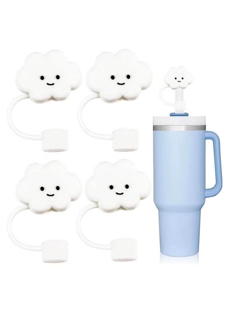 4 قطع أغطية القش متوافق مع ستانلي 40 أوقية أكواب بهلوان قابلة لإعادة الاستخدام سيليكون القش طرف الأغطية ل 0.4 بوصة أو 10 مم غطاء حامي ناعم من القش - Image 1