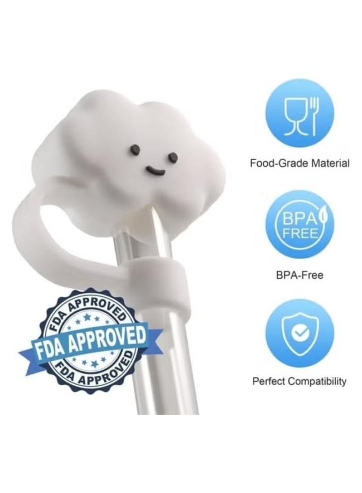 4 قطع أغطية القش متوافق مع ستانلي 40 أوقية أكواب بهلوان قابلة لإعادة الاستخدام سيليكون القش طرف الأغطية ل 0.4 بوصة أو 10 مم غطاء حامي ناعم من القش - Image 4