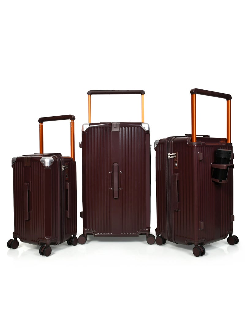 Morano 3 Piece Aluminum Fiber Luggage Set 28", 24", 20" for Cabin - Image 1