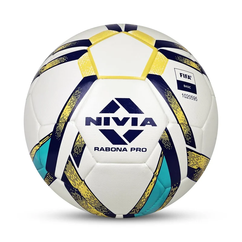 Nivia Nivia Rabona Pro Football - Size 5, 32 Panel, Glossy TPU Stitched for Soft & Hard Ground