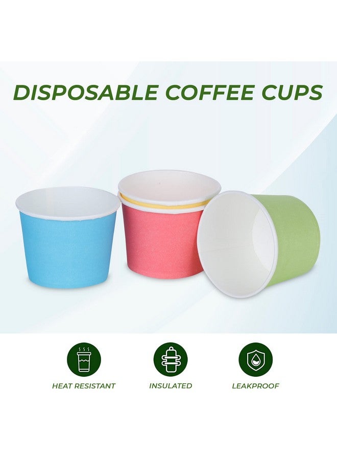 e kysa basics ekysa Basics Paper Disposable Tea/Coffee Cups - 110 ml, Eco-Friendly, Leak-Resistant, for Hot Beverages, Multicolor Design, Pack of 50 - Image 5