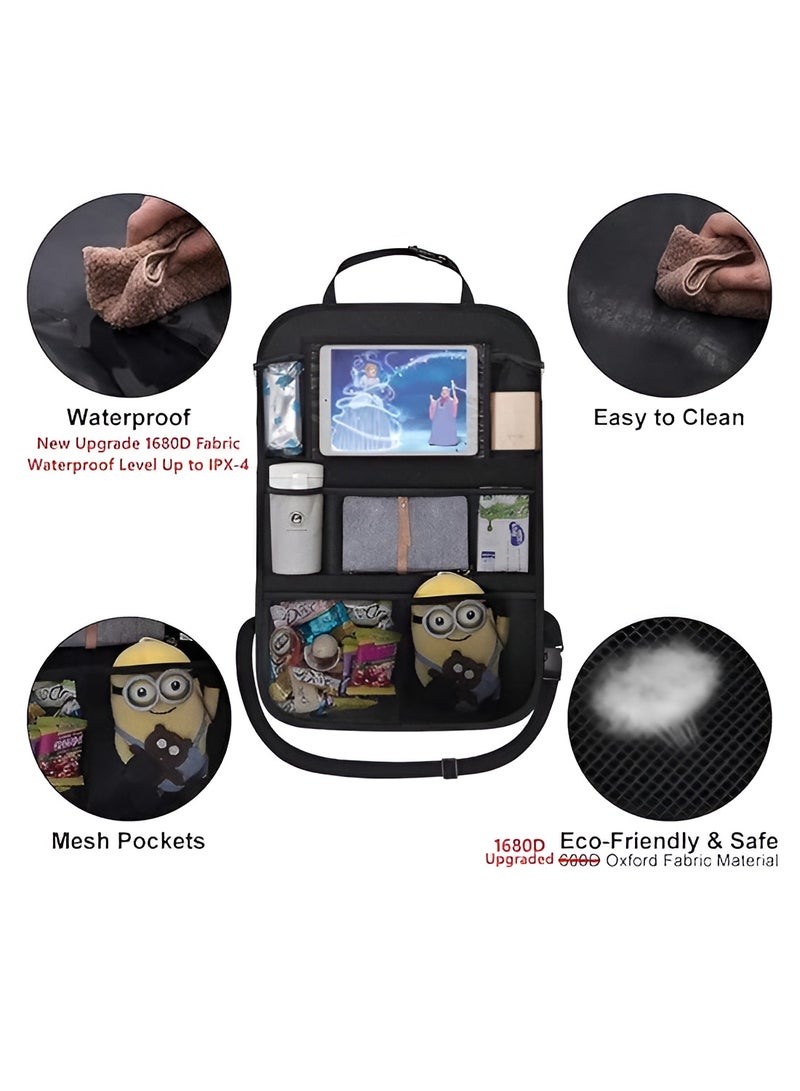 Backseat Car Organizer Mats Back Seat Organizers and Storage Bag with Touch Screen Tablet Holder for Kids Toddlers Car Seats, Travel Accessories, Road Trip Essentials Kids - Image 2