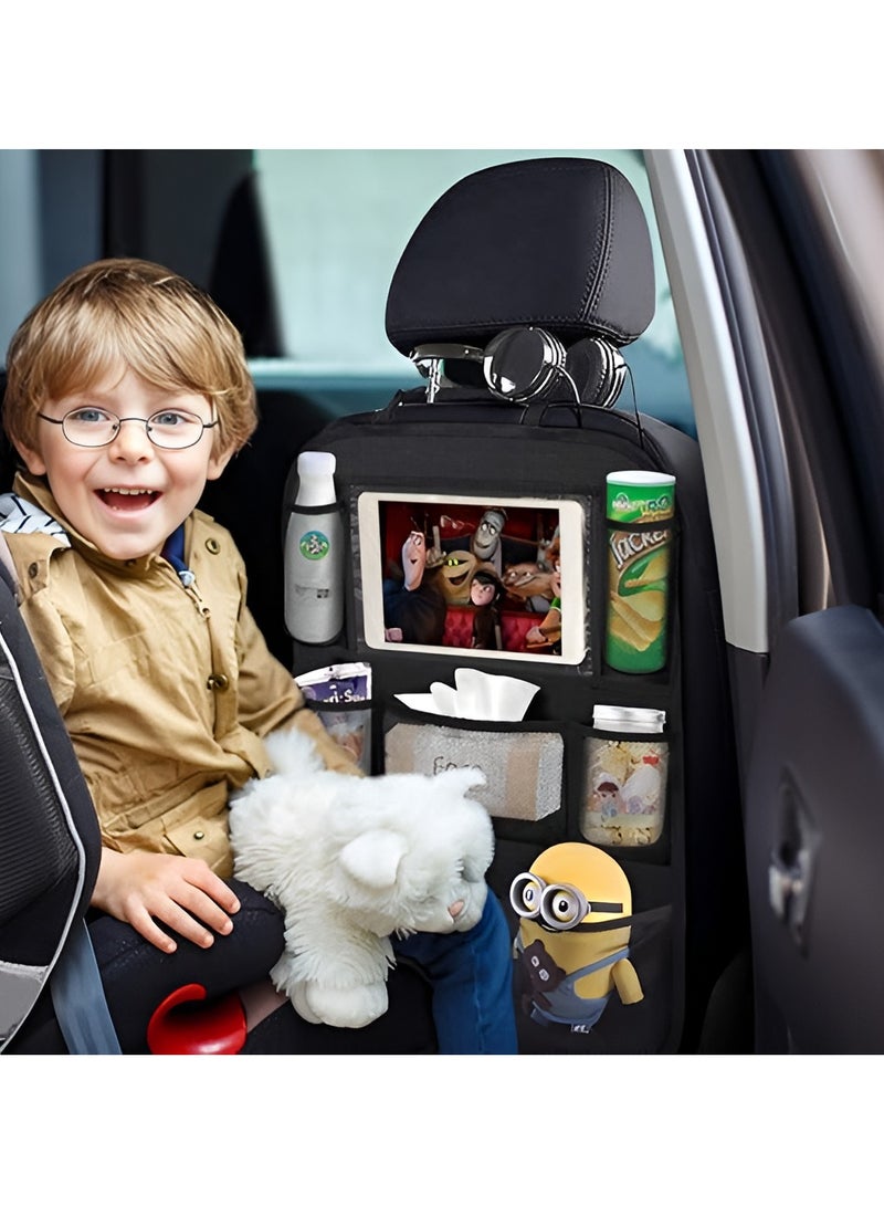 Backseat Car Organizer Mats Back Seat Organizers and Storage Bag with Touch Screen Tablet Holder for Kids Toddlers Car Seats, Travel Accessories, Road Trip Essentials Kids - Image 5