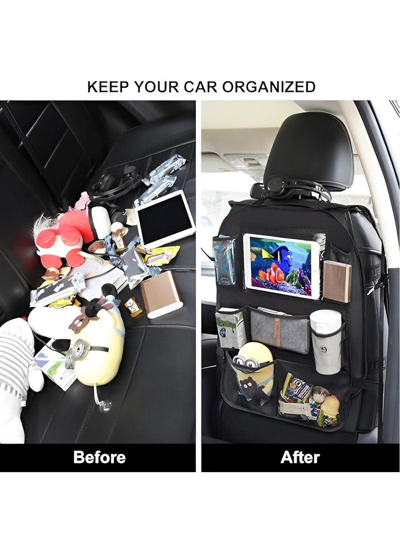 Backseat Car Organizer Mats Back Seat Organizers and Storage Bag with Touch Screen Tablet Holder for Kids Toddlers Car Seats, Travel Accessories, Road Trip Essentials Kids - Image 3