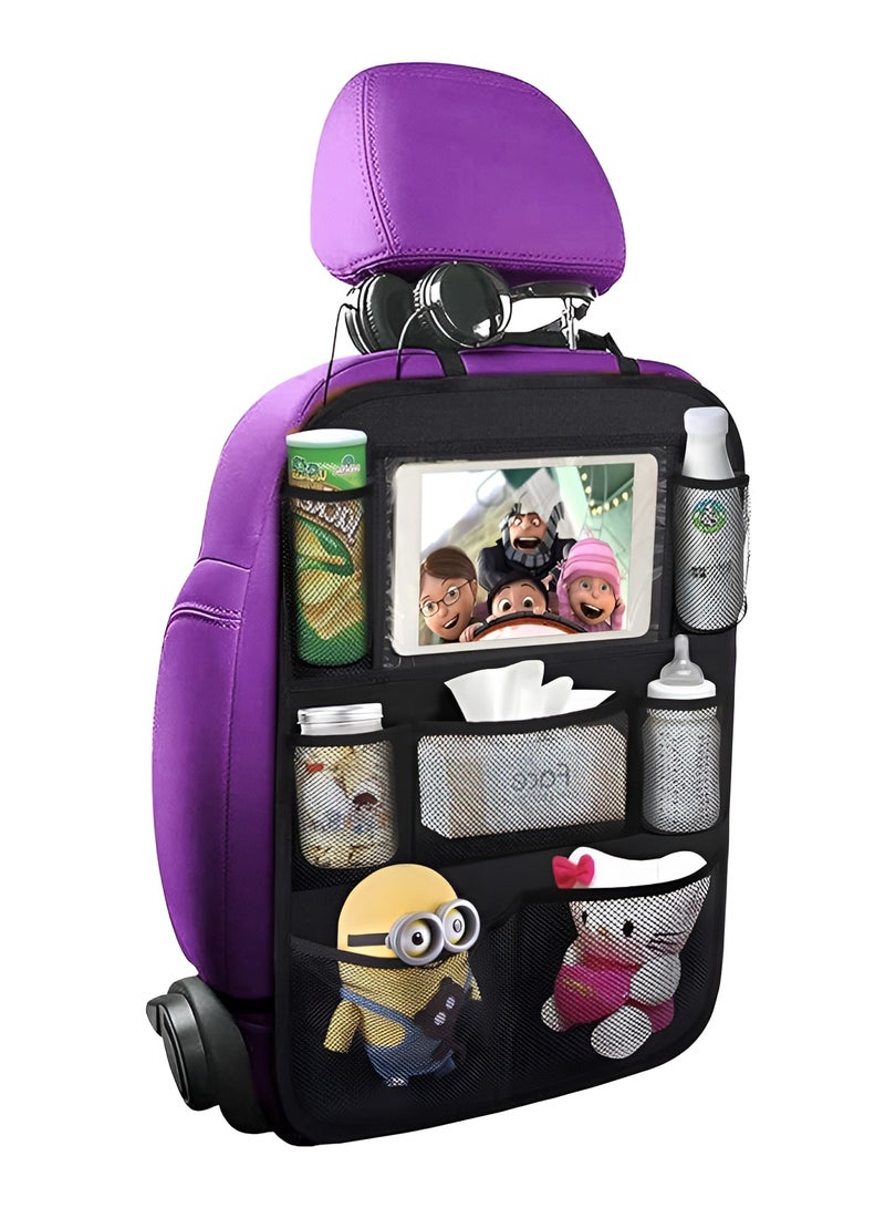 Backseat Car Organizer Mats Back Seat Organizers and Storage Bag with Touch Screen Tablet Holder for Kids Toddlers Car Seats, Travel Accessories, Road Trip Essentials Kids - Image 1