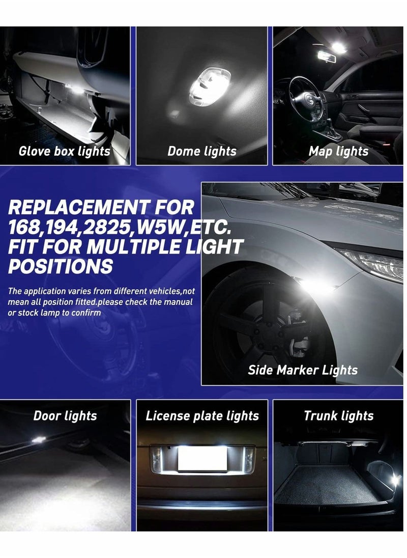 SYOSI - LED Bulb, Car Light, License Plate Light, 300% High Brightness, T10 168 2825 W5W LED Bulbs for Dome Map Door Courtesy Interior Car Lights 6000K White, Pack of 2 - Image 1