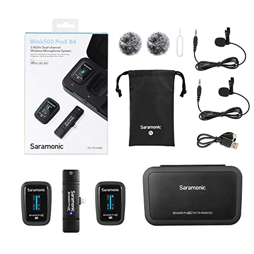 Saramonic Blink 500 Pro X B4 2-Person Wireless Mic System with Lavaliers & Lightning Receiver for iPhone & iPad with Lighting - Image 1