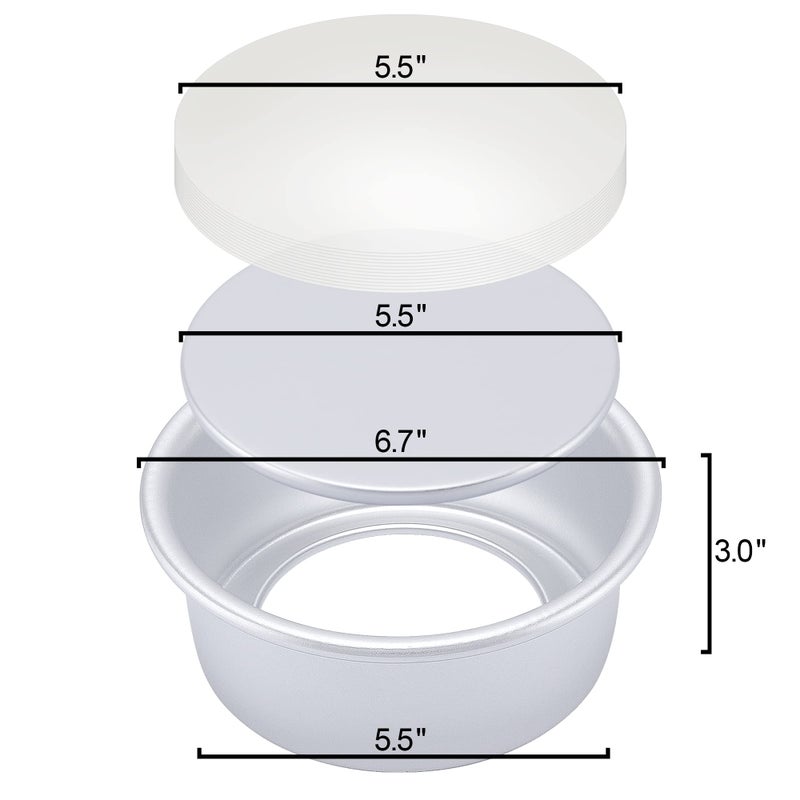 AWTBDP 6 Inch Round Cake Pan Set Of 4 Nonstick Aluminum Baking Pans With 100 Sheets Parchment Paper Tins Bakeware For Making Layered Cakes Deep Dish Pizza Quiches Removable Bottom For Easy Quick Release - Image 2