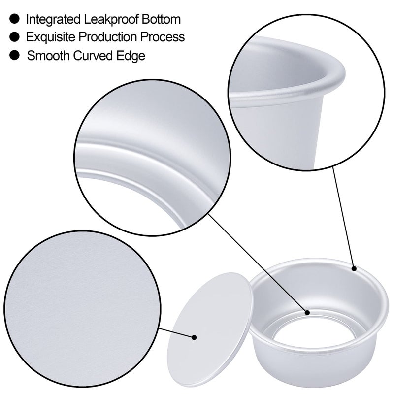 AWTBDP 6 Inch Round Cake Pan Set Of 4 Nonstick Aluminum Baking Pans With 100 Sheets Parchment Paper Tins Bakeware For Making Layered Cakes Deep Dish Pizza Quiches Removable Bottom For Easy Quick Release - Image 3