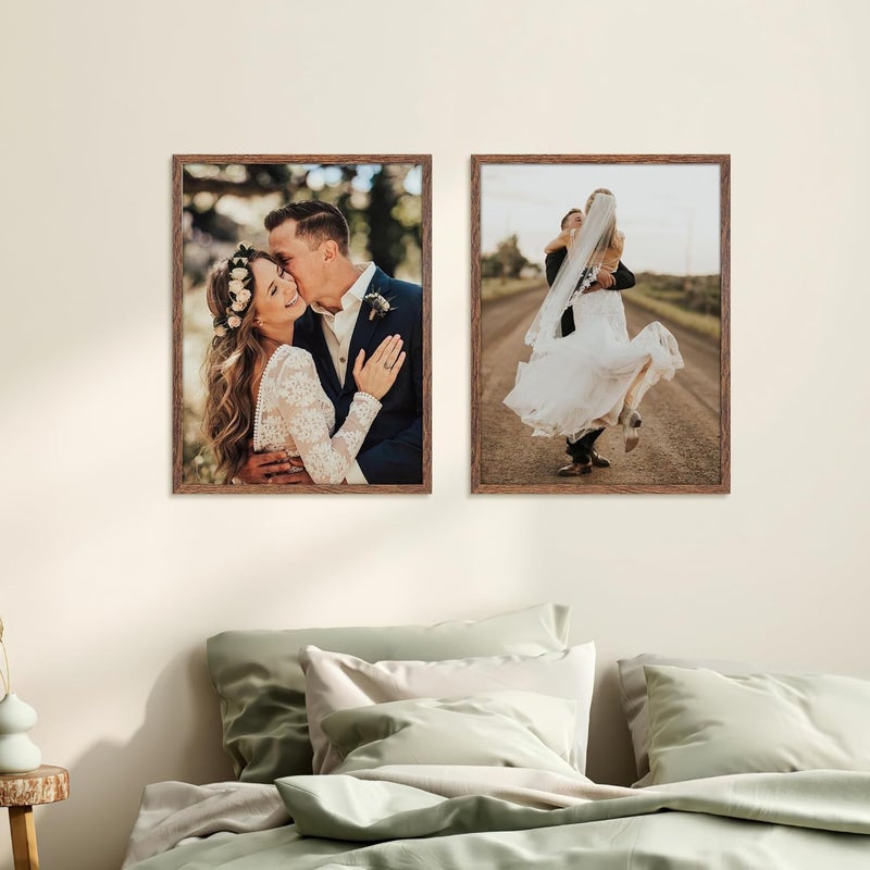 جيفت جاردن إطار الصورة Giftgarden بلون الجوز البني، مقاس 30 × 40 سم، إطار ملصق كبير فردي من البلاستيك بمظهر خشب واقعي، للتعليق الأفقي أو الرأسي فقط على الحائط - Image 5
