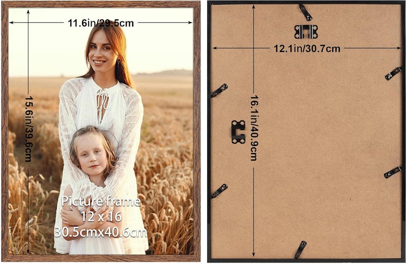 جيفت جاردن إطار الصورة Giftgarden بلون الجوز البني، مقاس 30 × 40 سم، إطار ملصق كبير فردي من البلاستيك بمظهر خشب واقعي، للتعليق الأفقي أو الرأسي فقط على الحائط - Image 2
