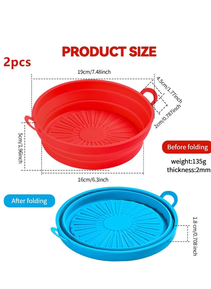 Y&D 2 pack Air Fryer Silicone Pot Reusable 7.5 Inch Liners Round Food Safe Non-Stick Basket Oven Accessories Replacement of Flammable Parchment Liner Paper Heat Resistant Easy Cleaning  - Image 4