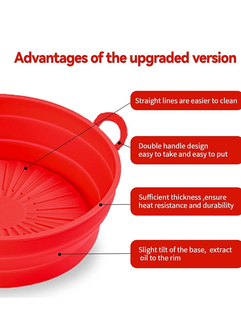 Y&D 2 pack Air Fryer Silicone Pot Reusable 7.5 Inch Liners Round Food Safe Non-Stick Basket Oven Accessories Replacement of Flammable Parchment Liner Paper Heat Resistant Easy Cleaning  - Image 2
