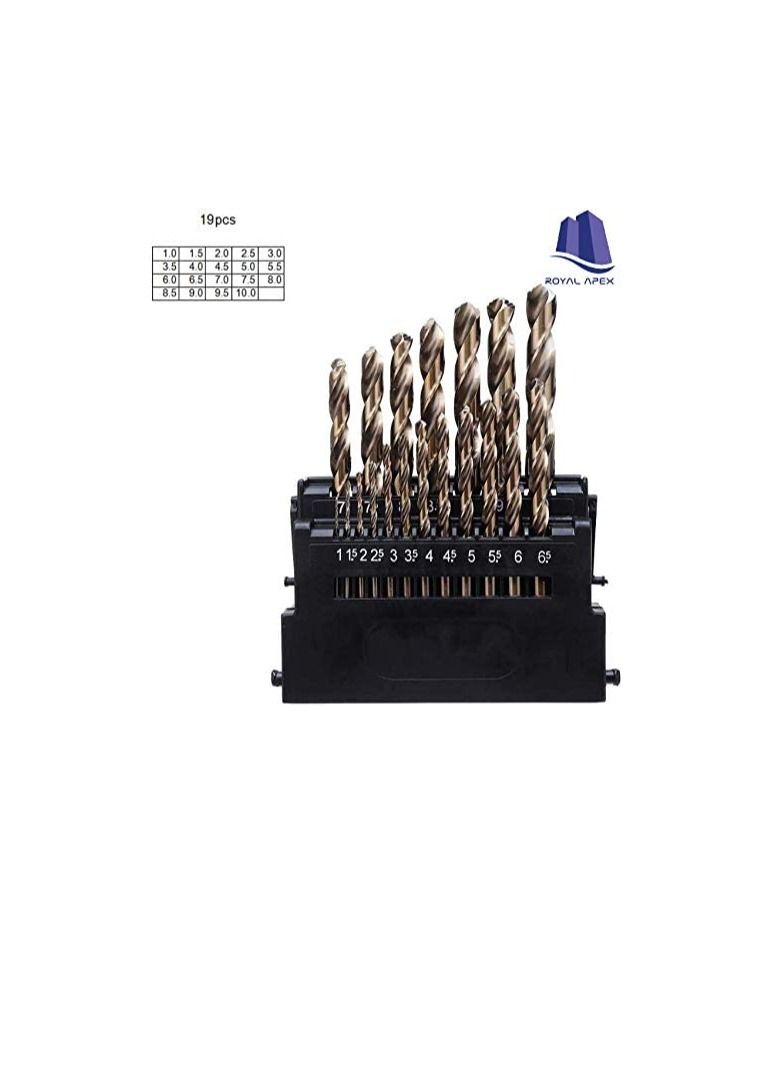 19 Piece’s HSS Twist Drill Bit Fully Ground – White Finish 431 Meterial-DIN338 Drill Bit for Stainless Steel Metal Drilling.  - Image 2