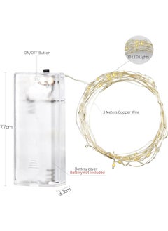 BLEQYS BLEQYS 10Ft30 LEDs FairyStarry String Lights for IndoorOutdoor Decoration Wedding Home Parties Christmas Holiday Waterproof2 Battery Operated  - Image 3