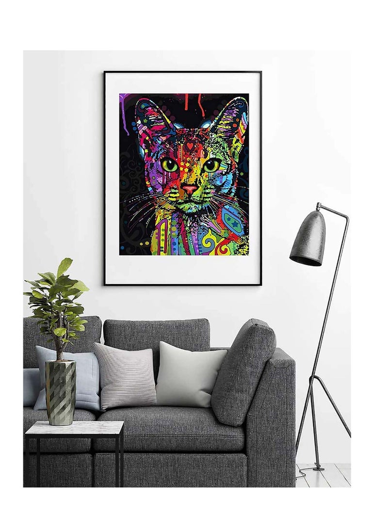 Paint by Numbers Kits, DIY Canvas Painting for Kids  Adults Beginner, Oil Drawing Paintwork and Paintbrushes, Bright Acrylic ment - Colorful Abstract Cats Gift Beginners or Hobbyists - Image 2