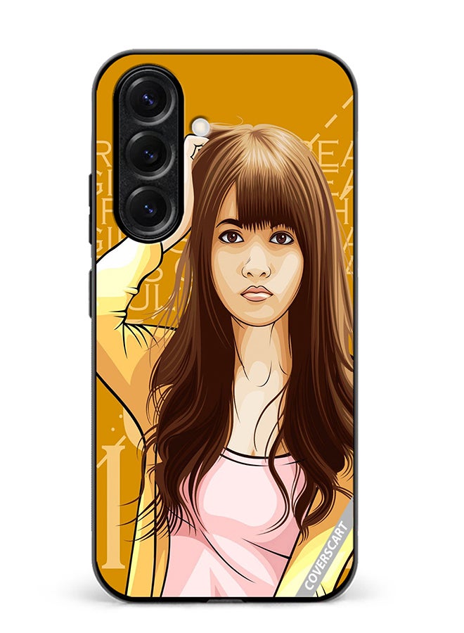VR CREATIVE Protective Case Cover For Samsung Galaxy S25 Plus Girl Posing Design Multicolour