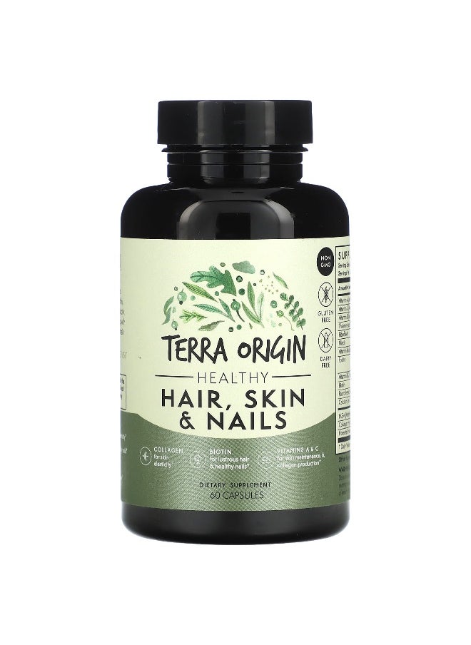 Terra Origin - Terra Origin, Healthy Hair, Skin & Nails, 60 Capsules - Image 1