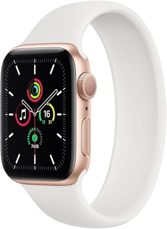 IZONE Silicone Loop Strap Band for Apple Watch Series 2,3,4,5,6,7,SE,8,Ultra (42mm/44mm/45mm/49mm, White)
