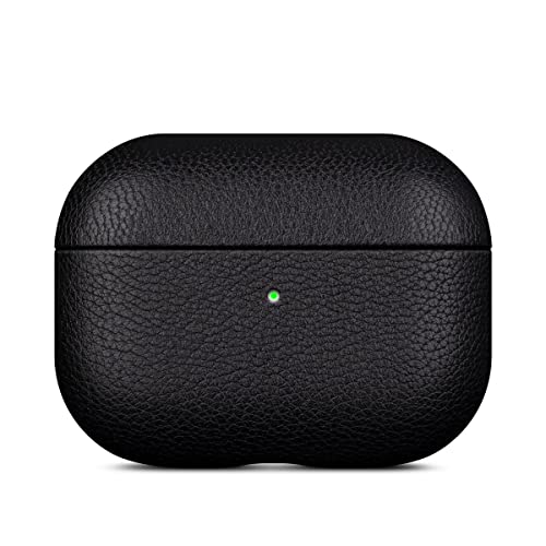 Lopie Handmade AirPods Pro 2 Leather Case Cover Protective Case FullyWrapped with Lambskin Leather Retail Packaging Black - Image 3
