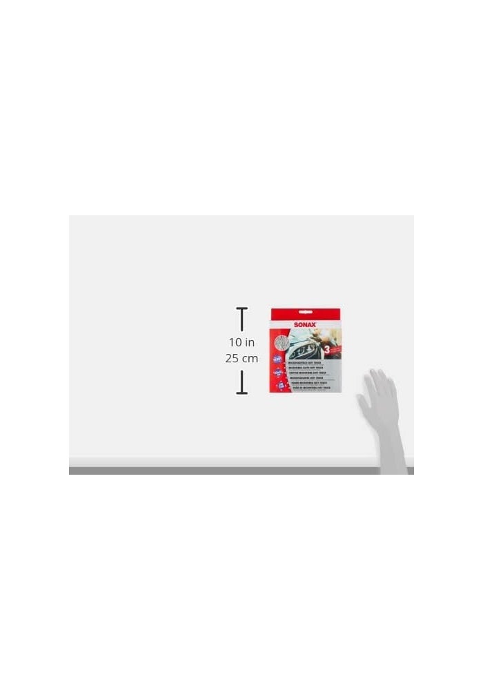 SONAX Microfibre Cloth Soft Touch (3 pcs) - Premium Detailing Cloths - Image 3