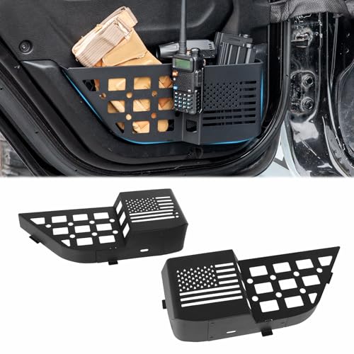 Z8 Metal Rear Door Storage Pockets Compatible with 2018-2025 Jeep Wrangler JL JLU JT Side Organizer Storage Box Replace Sagging Nets - Image 1