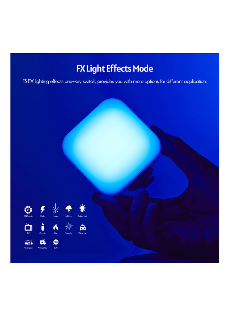 Godox - LITEMONS LED6R RGB LED Video Light Rechargeable Mini Fill-in Light 3200K-6500K Dimmable 13 Lighting Effects Support Magnetic Adsorption with 3 Cold Shoe Mounts for Vlog Live Streaming Product Photogra - Image 1