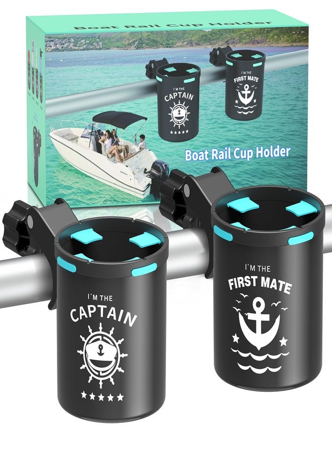 Seaperk Marine Boat Rail Cup Holder, No Drilling Install On Bimini Top Conver Rail Or Pole, Grip Rail, Grab Bar, Boat Gifts for Boat Lover, Cup Holder for PWC, Jet Ski, Seadoo, Pack of 2 - Image 1