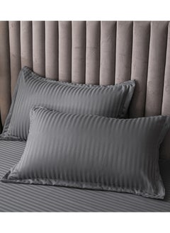 GOLDEN HOME طقم غطاء لحاف بنمط مخطط مكون من 6 قطع مقاس كينج/كوين/مفرد. تتضمن المجموعة 1 غطاء لحاف، 1 ملاءة سرير جاهزة، 4 أكياس وسائد  - Image 5