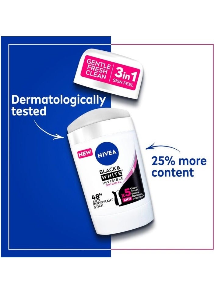 نيفيا ستيك مزيل عرق نسائي بلاك وايت اورجنال 50 مل - Image 3