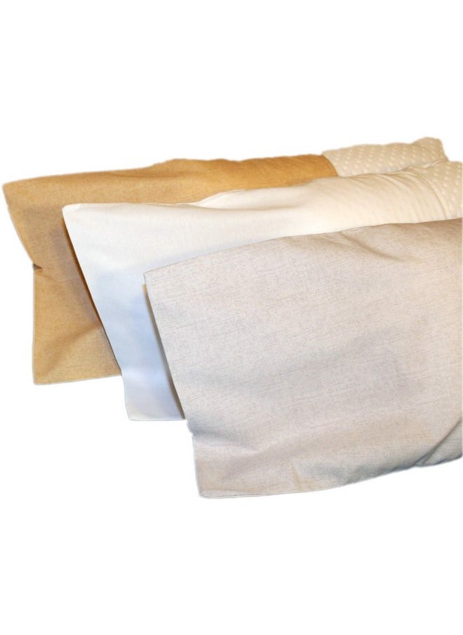 VISCO LOVE ProComf Travel and Camping Mate/Baby/Kid's/Teen's/Adult's Pillow Case- Pack of 3 (Cream, Ivory, Blue)  - Image 5
