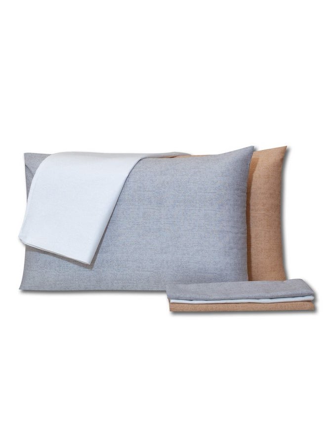 VISCO LOVE ProComf Travel and Camping Mate/Baby/Kid's/Teen's/Adult's Pillow Case- Pack of 3 (Cream, Ivory, Blue)  - Image 4