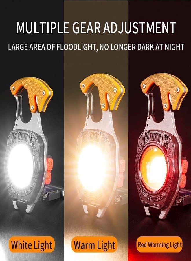 DVIJISHA Portable LED Flashlight COB Keychain Emergency Light for Outdoor Rechargeable Flashlights with 500 Lumens Rechargeable Lighter Whistles Bottle Opener Screwdriver(Multicolor) - Image 2