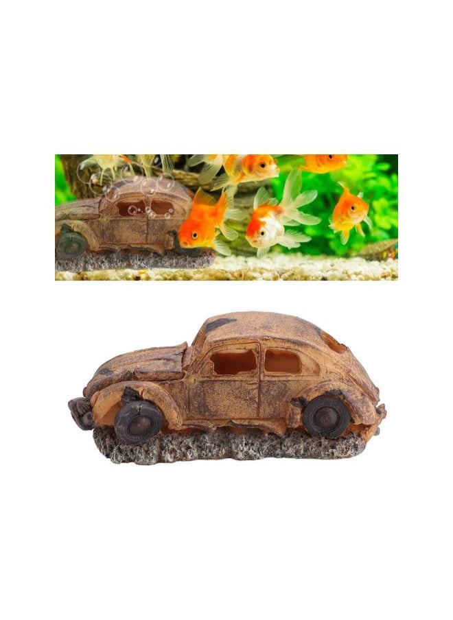 Generic - Aquarium Bubbler Decorations, Fish Tank Resin Ornament for Air Bubble Stone Oxygen Pump - Imitation Car Wreck - Image 1