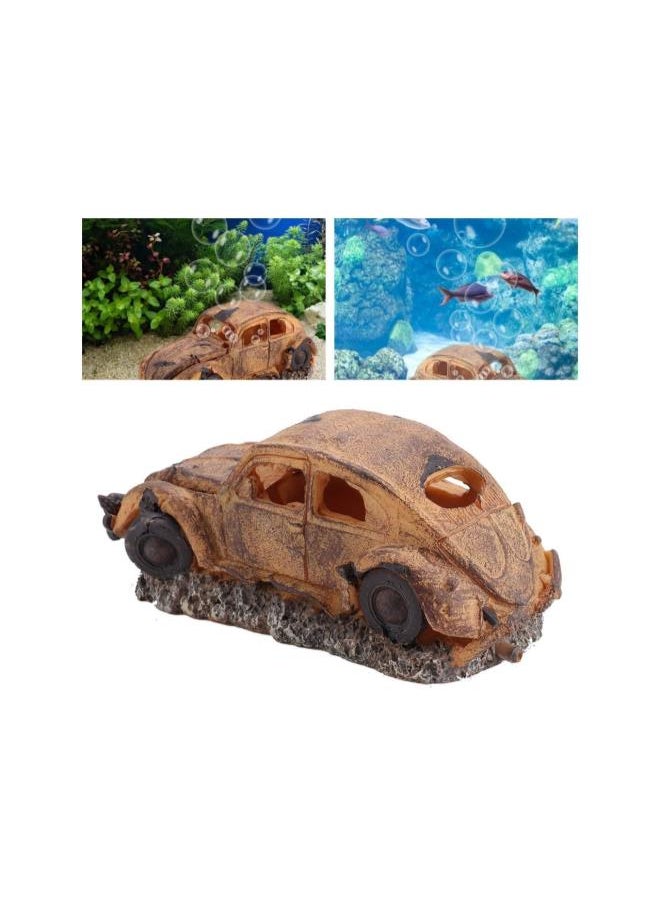 Generic - Aquarium Bubbler Decorations, Fish Tank Resin Ornament for Air Bubble Stone Oxygen Pump - Imitation Car Wreck - Image 1