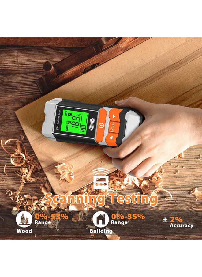 Dr.Meter Dr.meter Wood Moisture Meter, 2 in 1 Pin & Pinless Moisture Tester, Digital Dampness Moisture Sensor Detector for Wood Firewood Drywall Paper Floor Woodworking, Water Leak Detector  - Image 3