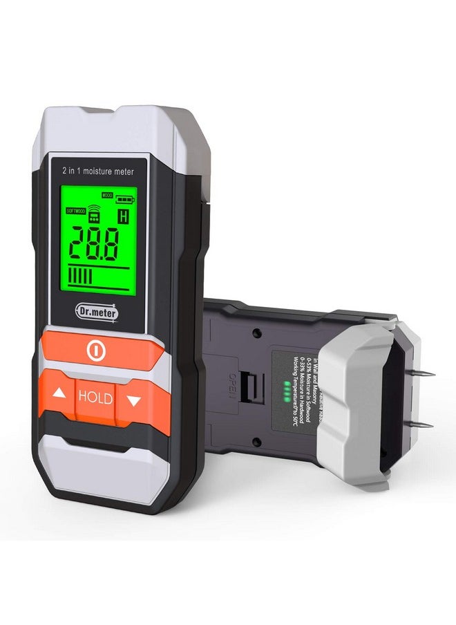 Dr.Meter Dr.meter Wood Moisture Meter, 2 in 1 Pin & Pinless Moisture Tester, Digital Dampness Moisture Sensor Detector for Wood Firewood Drywall Paper Floor Woodworking, Water Leak Detector  - Image 4