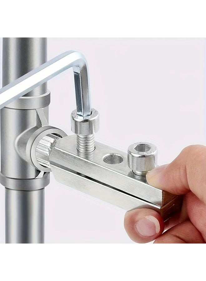 2 Pcs Set Faucet Valve Extractor Tool 1 2 and 3 4 Inch Adjustable Angle Steel Pipe Screw Remover with Bonus Wrench - Image 3