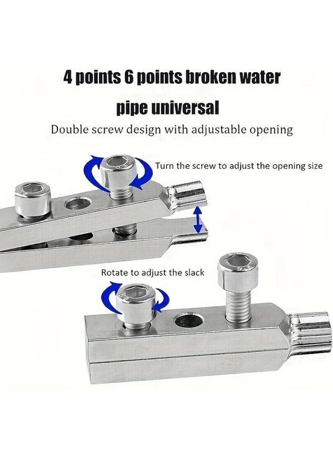 2 Pcs Set Faucet Valve Extractor Tool 1 2 and 3 4 Inch Adjustable Angle Steel Pipe Screw Remover with Bonus Wrench - Image 5